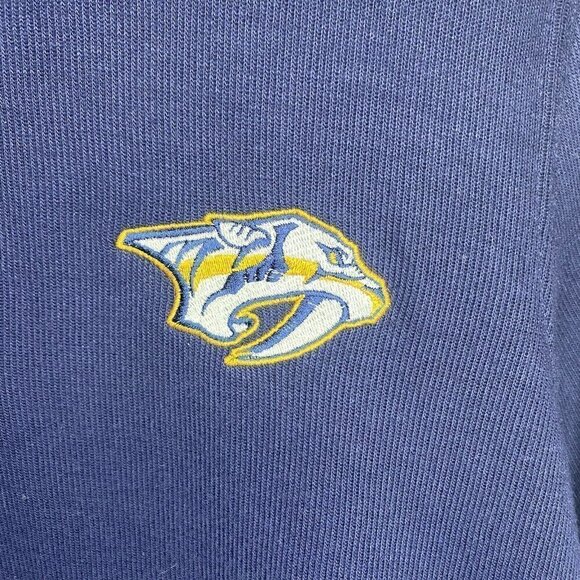 NHL Official Nashville Predators Pullover Mens Small Navy 1/4 Zip Embroidered - Picture 3 of 6